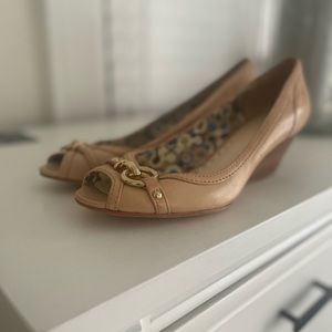 Coach Stella wedge heels in nude size 7.5B
